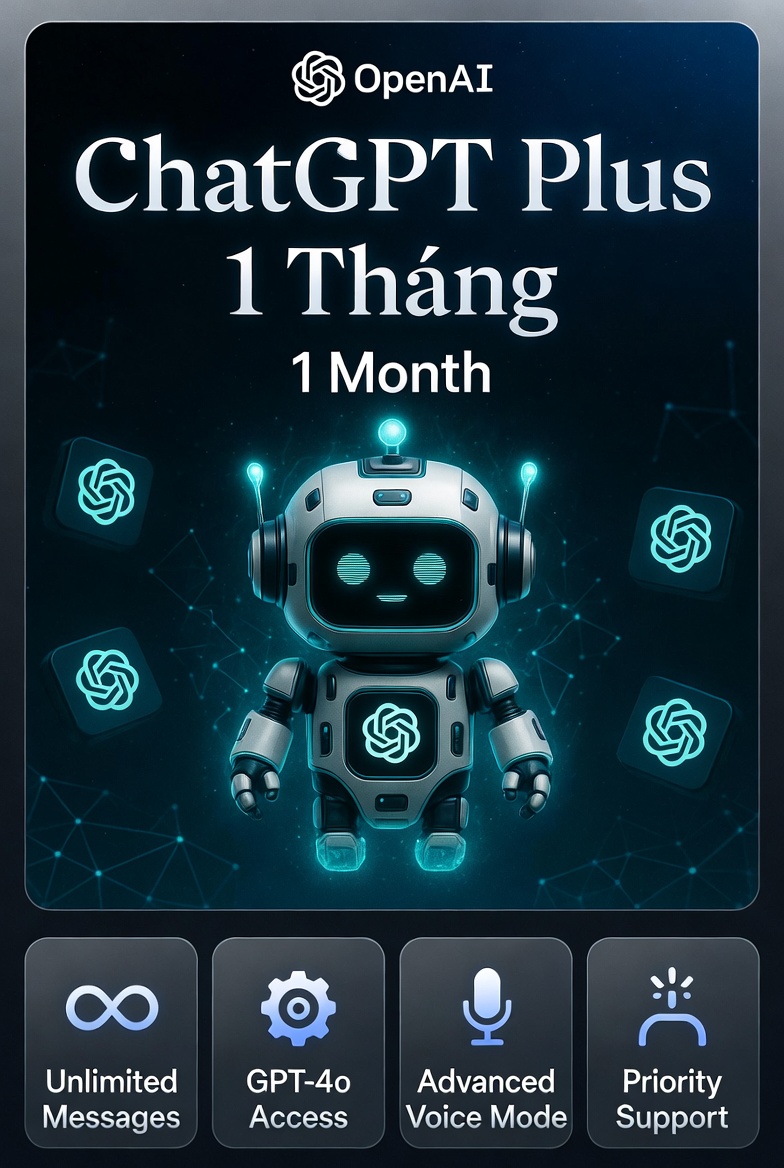 Nâng chatgpt plus chính chủ 1 tháng bảo hành gói